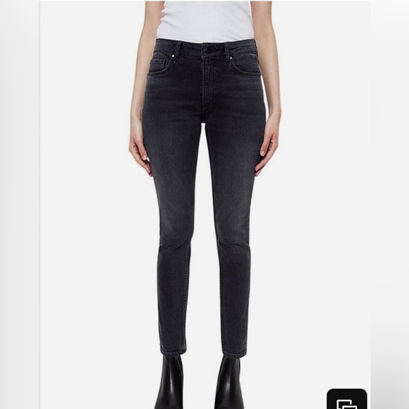 anine bing gabe mid rise ankle skinny washed black - Picture 3 of 6